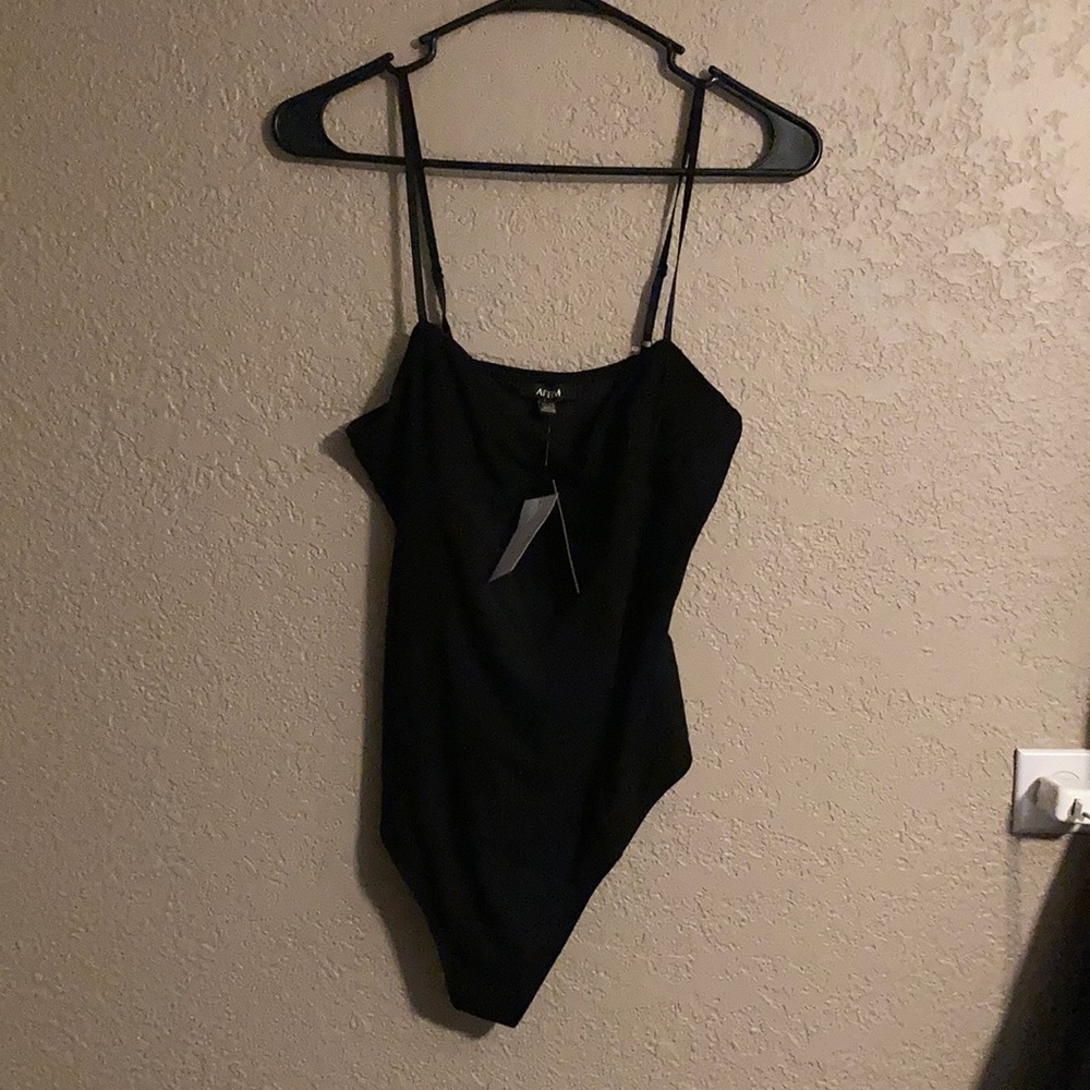 Black thong body suit size xl